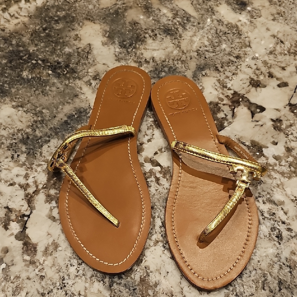 Tory Burch Metallic Gold Sandals